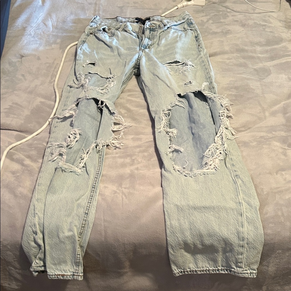 Aeropostale Light Blue Distressed Women Jeans